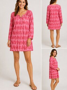 Women’s 100% Cotton Coral Tunic Top Small Boho Chic Lightweight Summer Tunic